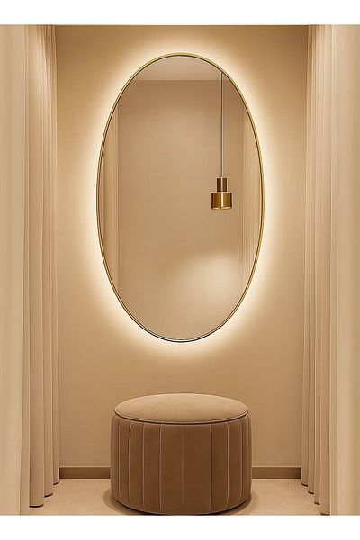 Taimi Elegantly Designed Mirror80x60cm-with Gold Metal Frame And 3-level Backlighting For Decor And Makeup