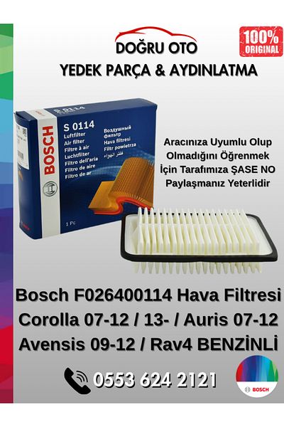 Bosch Air Filter Corolla Avensis Auris Verso Rav4