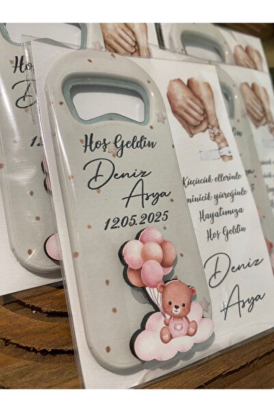 Gizem Graphic Pembe Balon Temalı Kız Bebek Açacak Magnet 20'li Paket