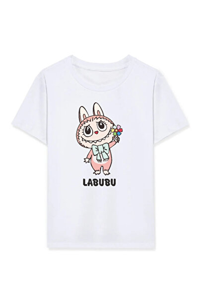 velmorafashion Velmora Premium Girl Labubu Child Printed T-Shirt - White