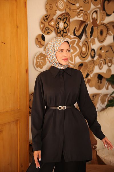 MİMİ Luxury Wear Women's Hijab Tracksuit & Set, Bottom Top Long Suit Button Shirt Pants