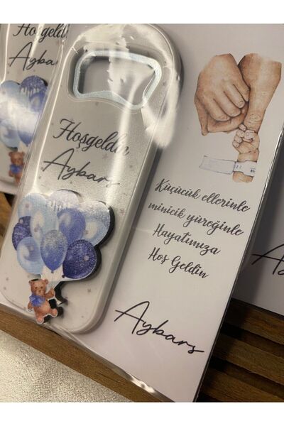 Gizem Graphic Mavi Balon Temalı Erkek Bebek Açacak Magnet 20'li Paket