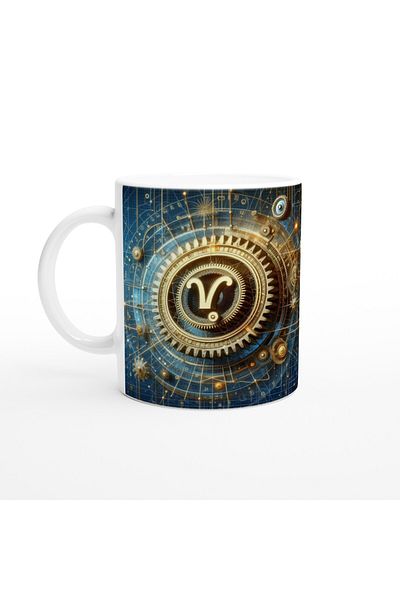 Luluyen Virgo Printed Coffee Mug - Wheels of Time Astrology Mechanism Vs2