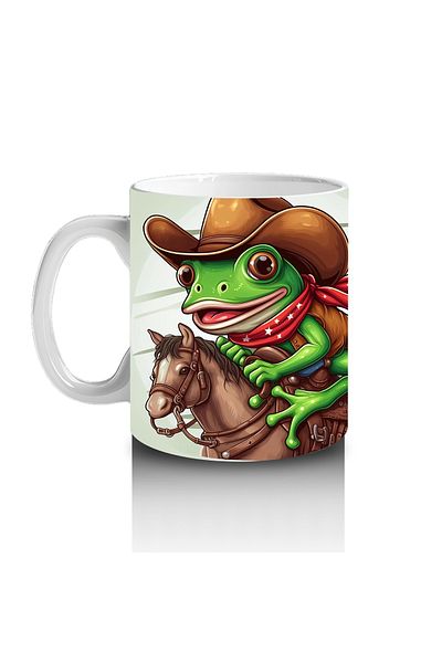Luluyen Cowboy Frog Mug with Horse That Makes Children Love Milk