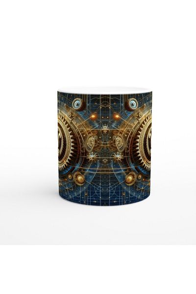 Luluyen Virgo Printed Coffee Mug - Wheels of Time Astrology Mechanism Vs2