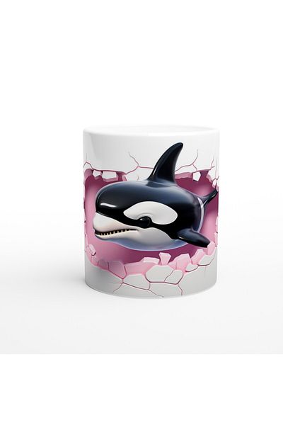 Luluyen The Killer Whale (Orca) Throwing from the Crack Themed Printed Mug
