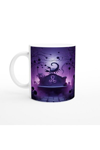 Luluyen Scorpio Printed Coffee Mug - Zodiac Garden under the Moonlight Vs4