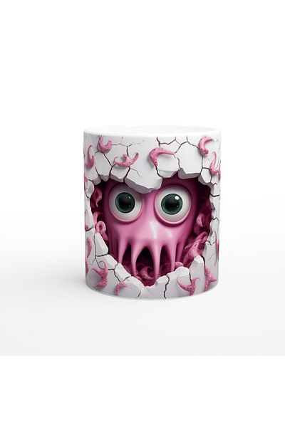Luluyen Pink Cute Octopus Monster Themed Printed Mug Cup