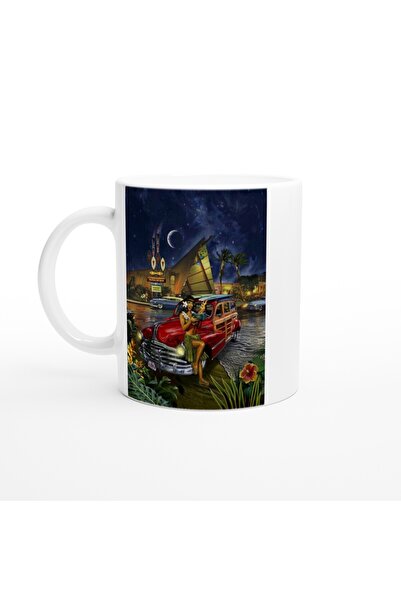 Luluyen كوب سيارة كلاسيكية مع فتاة ألوها في الليل الاستوائي