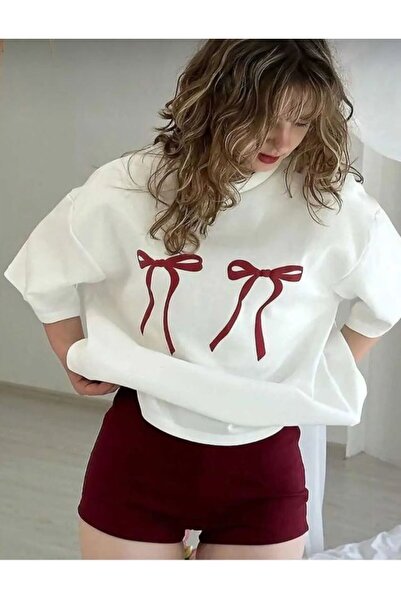 Marco Fresco Tricou oversize pentru adolescenți cu imprimeu cu panglică unisex