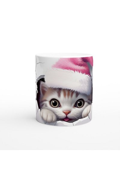 Luluyen Cute Cat Wearing a New Year's Hat Themed Printed Mug
