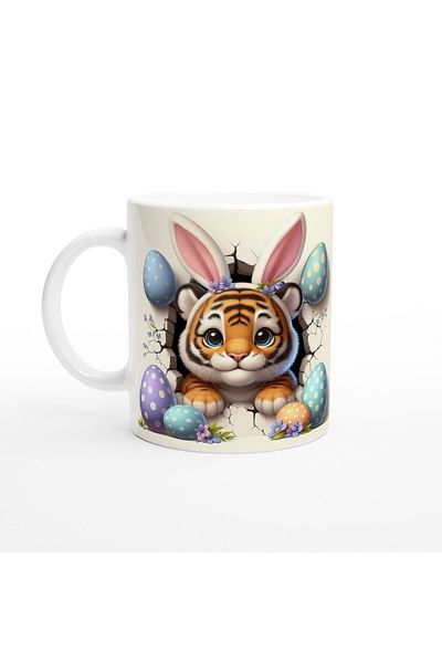 Luluyen Rabbit Eared Tiger Cub Themed Printed Mug