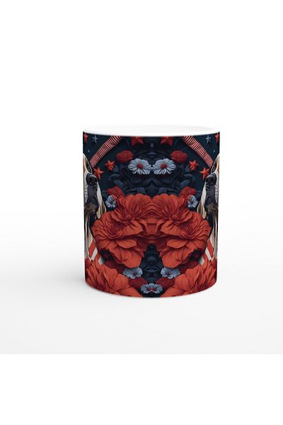 Luluyen Noble Dog among Stars and Flowers Themed Printed Mug