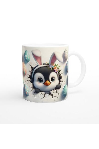 Luluyen Rabbit Ear Penguin Themed Printed Mug