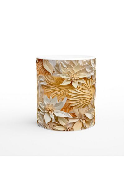 Luluyen Vanilla Sparkle Floral Mug