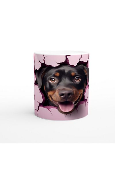 Luluyen Rottweiler Themed Printed Mug with View from the Crack