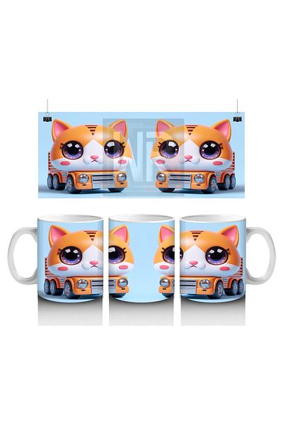 Luluyen Minibus Cat Mug That Makes Children Love Milk