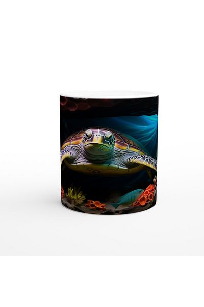 Luluyen Sea Turtle Swimming among Colorful Corals Mug