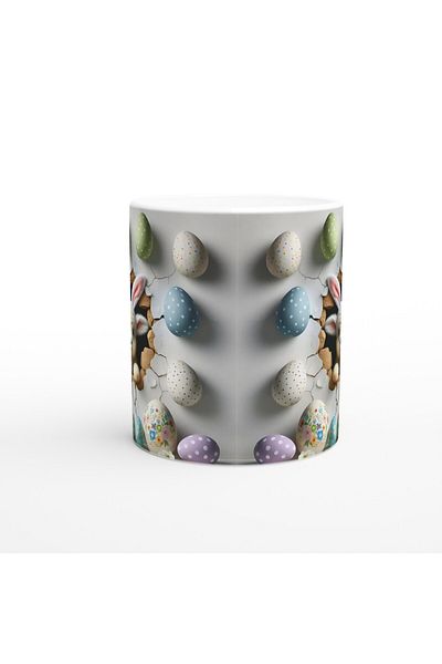 Luluyen Rabbit Eared Lamb and Easter Eggs Themed Printed Mug