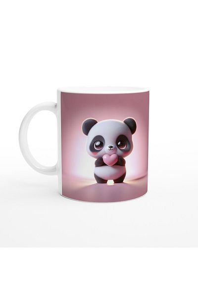 Luluyen Cute Panda Themed Printed Mug with Heart