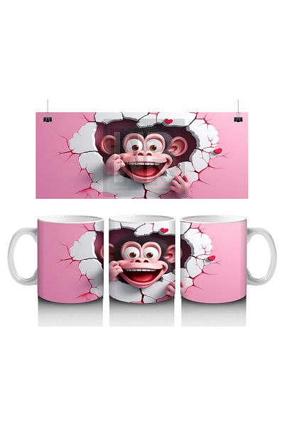 Luluyen Curious Monkey Mug Cup That Looks through the Wall to Make Children Love Milk