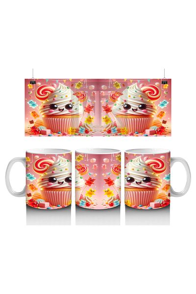 Luluyen Cheerful Cupcake Carnival Mug Cup That Makes Children Love Milk