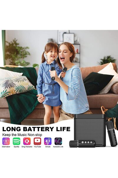 Lucmark Sistem audio bluetooth karaoke, Lucmark, 2 microfoane wireless, boxa portabila, difuzoare de inalta