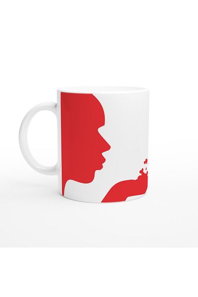 Luluyen Woman Silhouette Mug Who Whispers Love