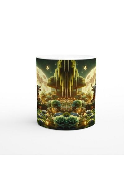 Luluyen Taurus Printed Coffee Mug - Zodiac Garden under the Moonlight Vs4