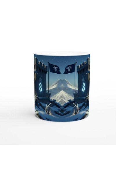 Luluyen Capricorn Printed Coffee Mug - Kingdom of the Zodiac Signs Castle Vs2
