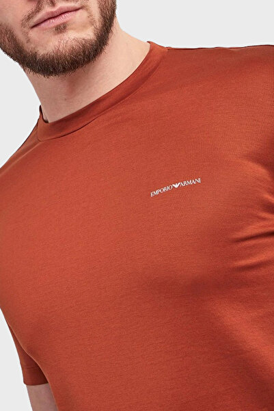 Emporio Armani Cotton Blend Regular Fit Crew Neck Logo t Shirt Men t Shirt 8N1Td8 1Juvz U