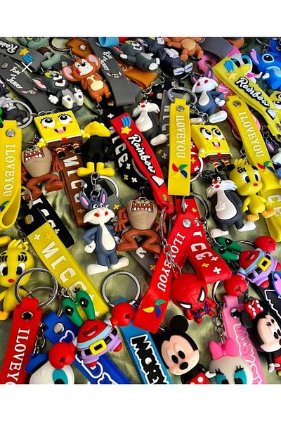 AresTokaAksesuar 5 Mixed Figure Lux Large Size Silicone Keychains