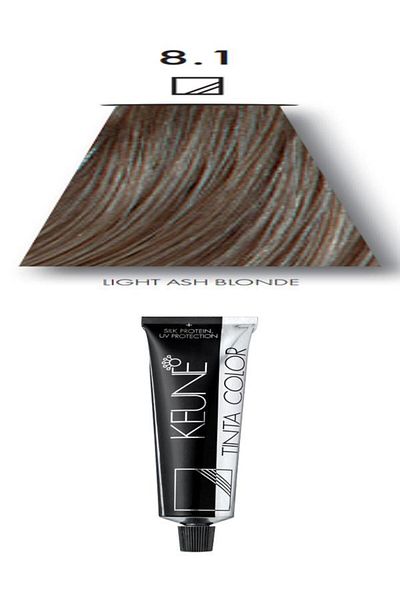 Keune 2 packs of Keune Tinta Color Hair Dye No. 8.1 Light Ash Blonde with Silk Protein