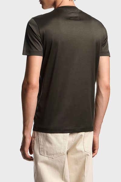 Emporio Armani Tricou cu logo-ul cu decolteu rotund, amestecat de bumbac, pentru bărbați 8N1TD8 1JUVZ U