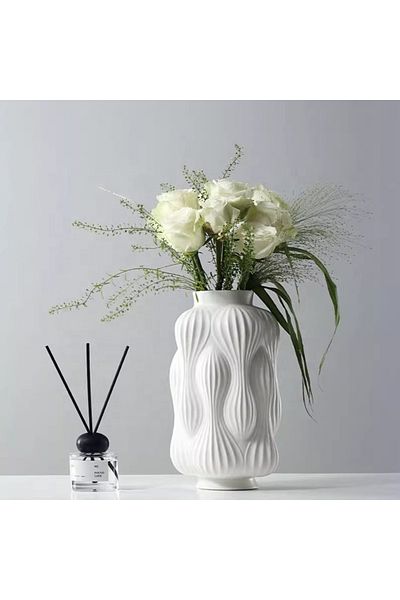 Lui Tasarım Modern Vase Decorative Stylish Scandinavian Nordic Style Ceramic XL Size 30 cm Large Vase