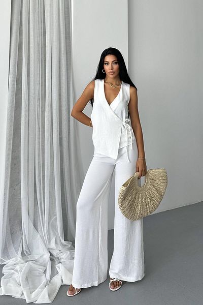 İstangül Butik Σετ μπλούζας Luxe Allure Κομψό και ελαφρύ παντελόνι