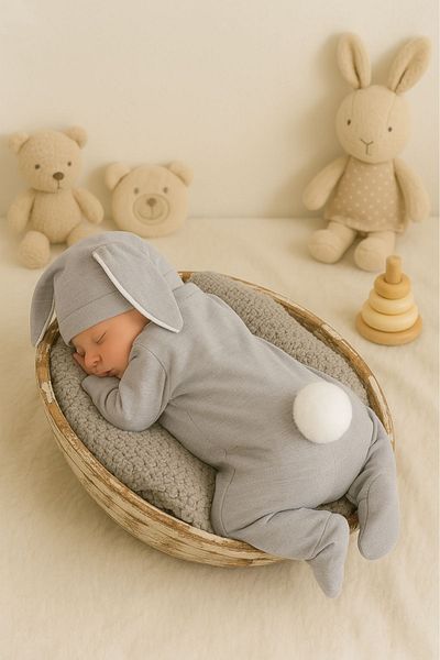 Minytrendy Baby Boy Newborn Rompers Hospital Out Baby Gift Outfit with Self Gloves
