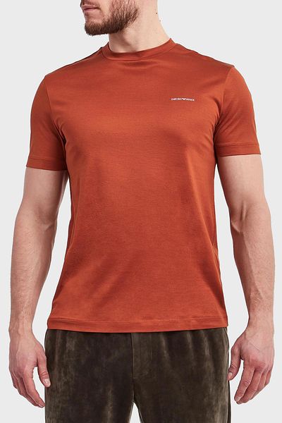 Emporio Armani Cotton Blend Regular Fit Crew Neck Logo t Shirt Men t Shirt 8N1Td8 1Juvz U