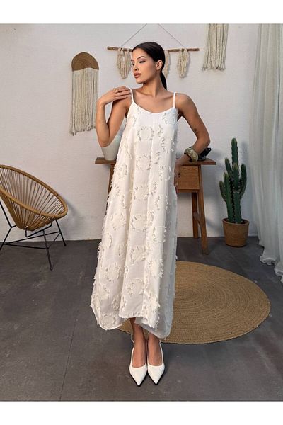 S&A Collectionn Rochie confortabilă cu bretele subțiri pentru femei, cu model, cu croiala lejeră