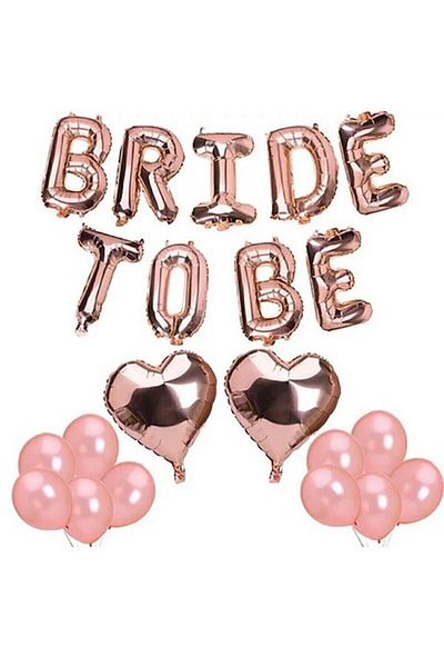 Öz-bal Bride to Be Foil Balloon Set - Bachelorette Bride Party Balloon Ornament Rose Gold Large