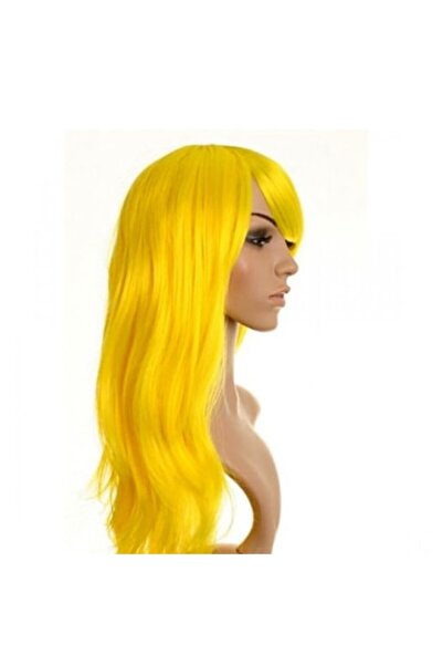 ForWhat شعر مستعار أصفر طويل صناعي للمكتب والمنزل والمناسبات والأداء