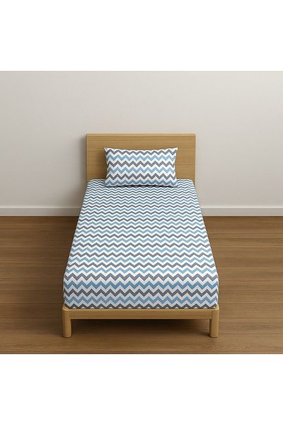 Ezgi Single Patterned Fitted Sheet Set 120X200 cm + 1 Pillow Case 50X70