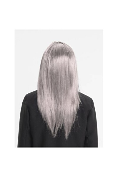 ForWhat Perucă lungă gri platină argintiu pentru birou, acasă, birou, activit...