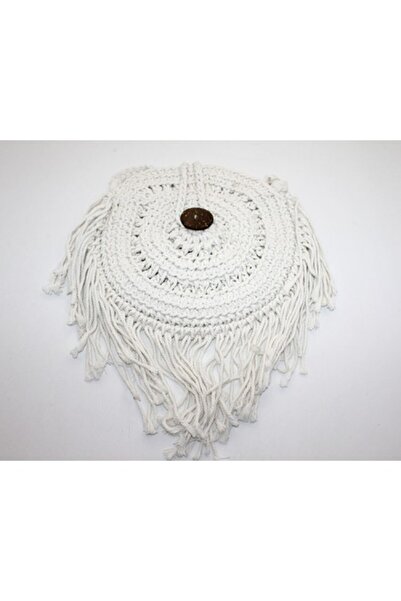 ForWhat Geantă decorativă din pânză de tip plasă din dantelă albă de 27x27 cm...