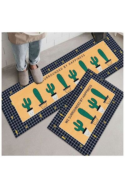 Generic 2 Pieces Of Non Slip Floor Mat Reusable Kitchen Carpet Floor Mat 40*60 Cm And 40x120 Cm