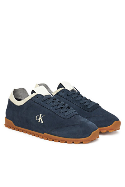Calvin Klein Erkek %100 Deri Rahat Taban CK Logolu Lacivert Sneaker YM0YM01288-0G5