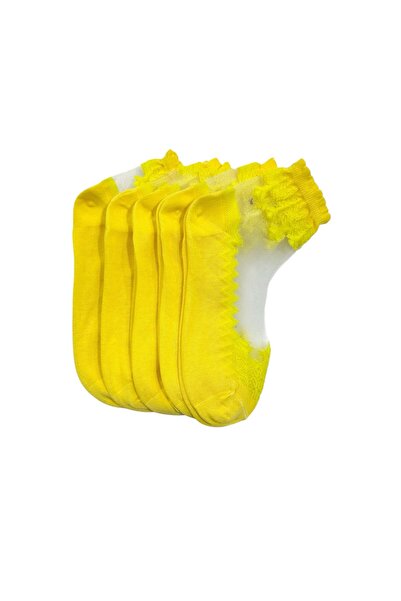 BYNDRSOCKS 5 Çift Kadın Patik Tül Pamuklu Çorap