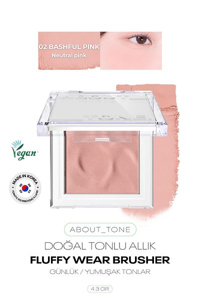 ABOUT TONE Natural Tone Powder Korean Blush about Tone Fluffy Wear Blusher