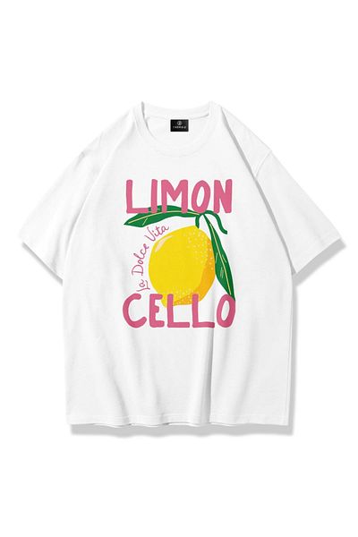 Trendiz Γυναικείο μπλουζάκι Lemon Cello Λευκό
