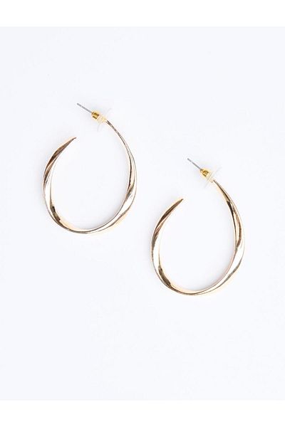 Jimmy Key Gold Color Elegant Half Hoop Earrings